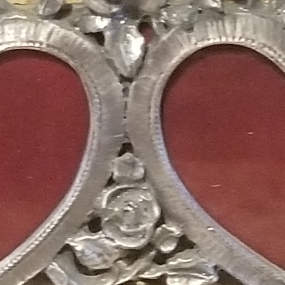 Valentine's Double HEART PEWTER Picture FRAME - Picture 11 of 16